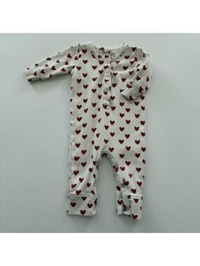 3-6m Kate Quinn Hearts Ribbed Romper